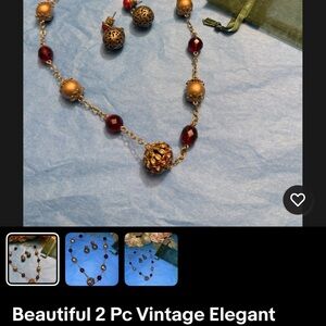 Elegant Gold and Red Jewelry Set